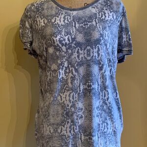 Free People Snake Skin print T-shirt blue